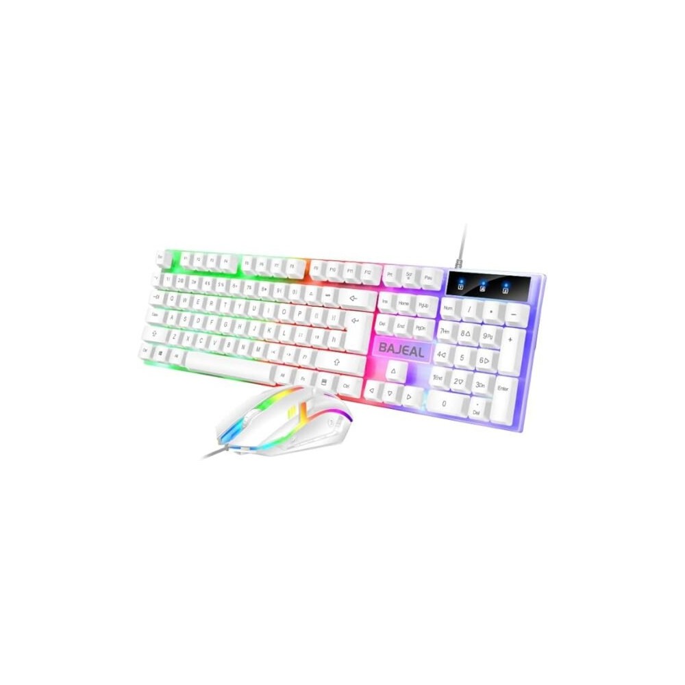 BAJEAL T350 WHITE Pack Clavier Souris RGB - Acheter au Maroc Prix