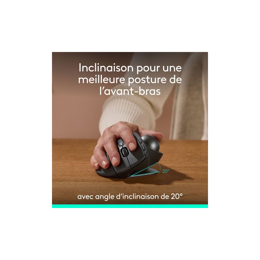 Logitech MX Ergo S. Contrôleur de pointage à ressort sans fil - Achetez au meilleur prix au Maroc | MajesTech