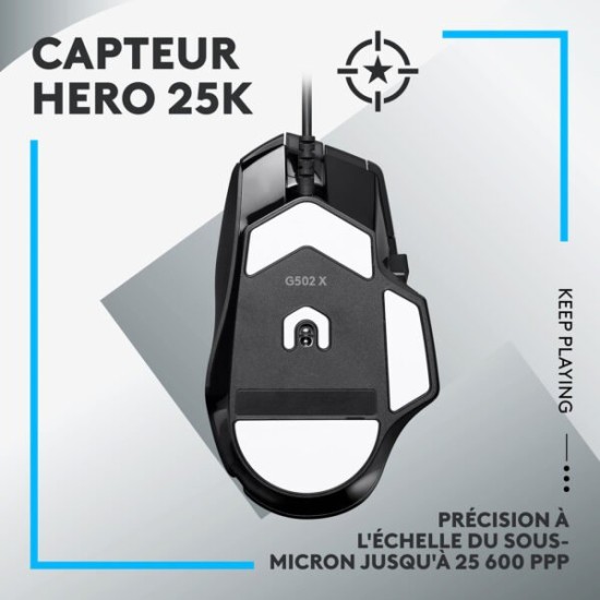 Logitech G502X Noir - Souris Gaming Prix Maroc | MajesTech