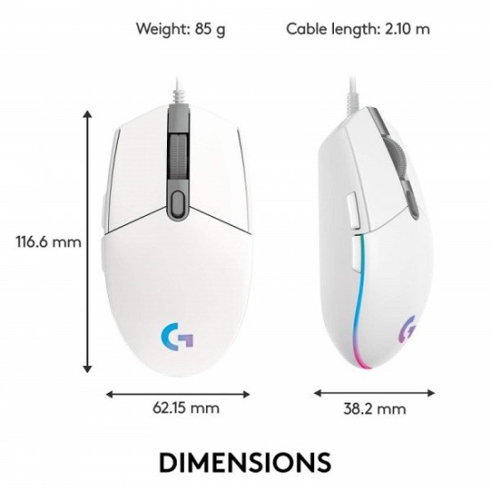 Logitech G102 Blanc - Acheter au Maroc | MajesTech