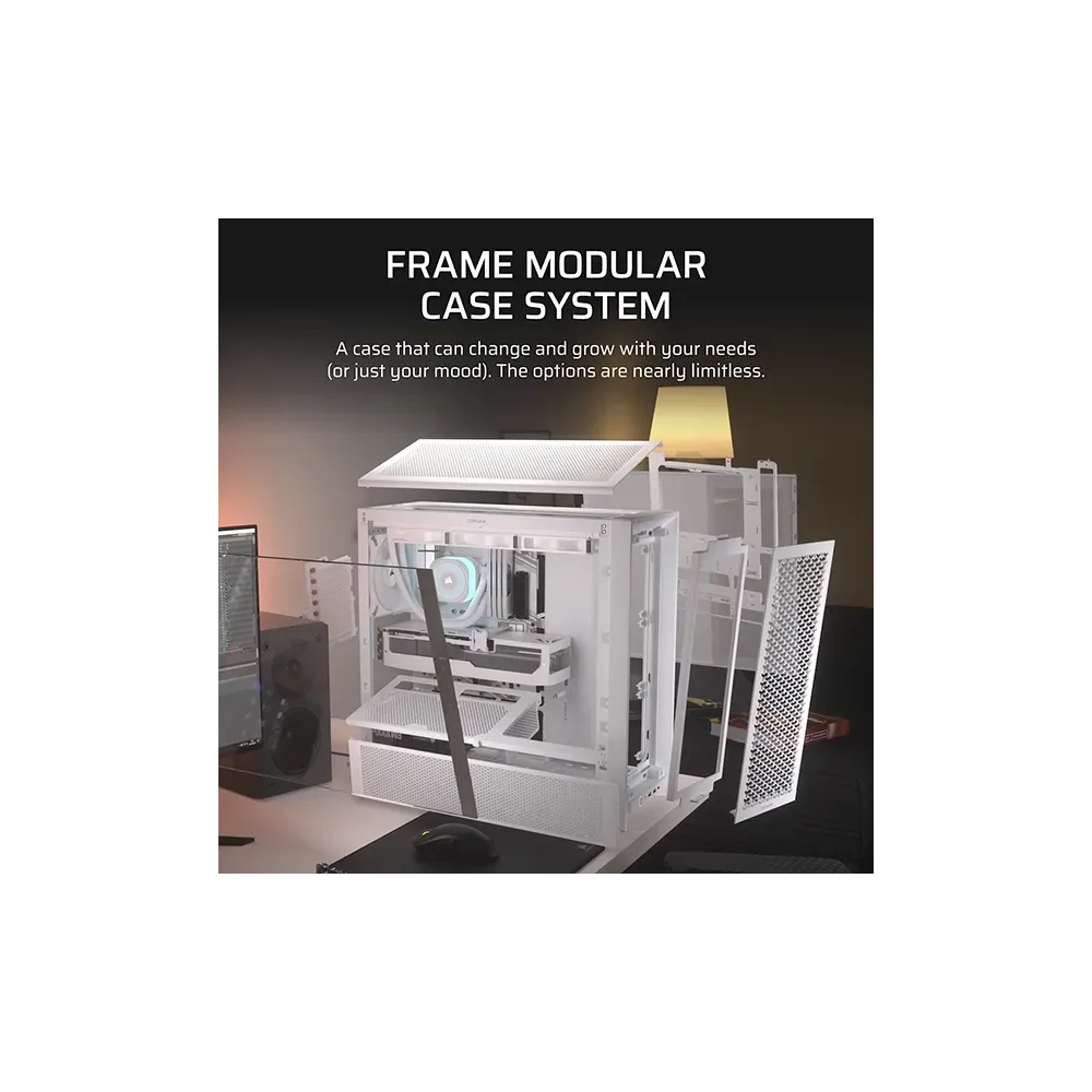 CORSAIR FRAME 4000D Blanc - Étanche - Acheter au Maroc | MajesTech